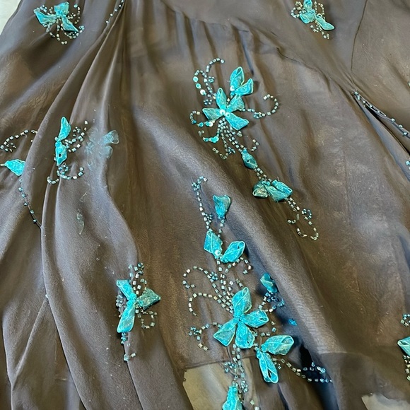 Y2K Whimsigoth Set Mix It 14 Black Midi Tank Sheer Floral Hip Hugger Fairycore - Picture 15 of 16